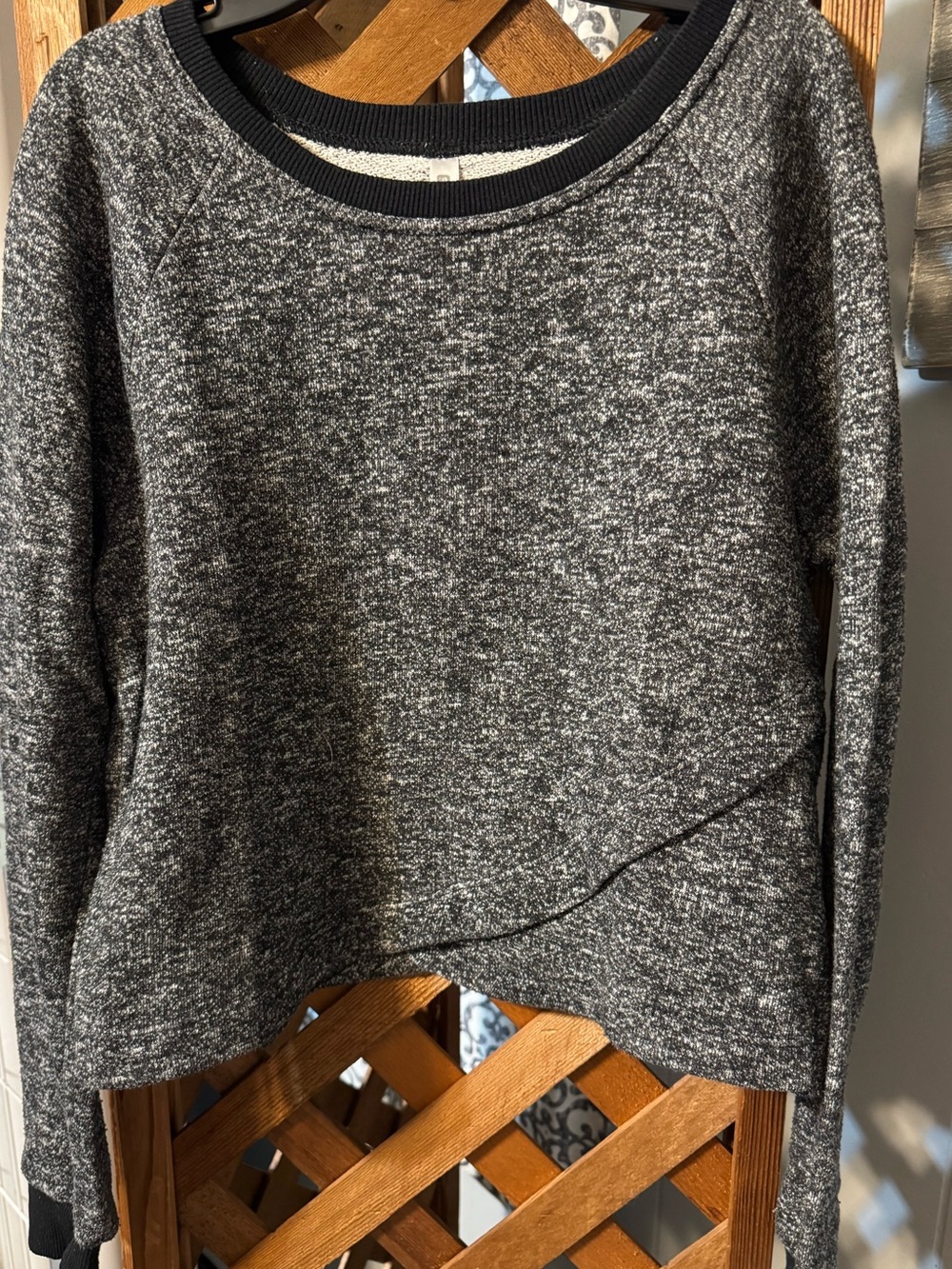 Fabletics Charcoal Marled Scoop Neck Pullover